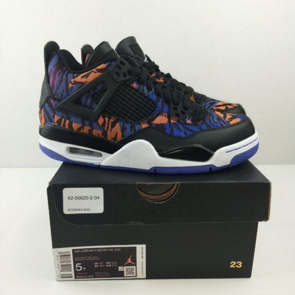 Nike Air Jordan Retro 4 Zebra Sneakers Size 5Y Fits Women's 6.5 Shoes